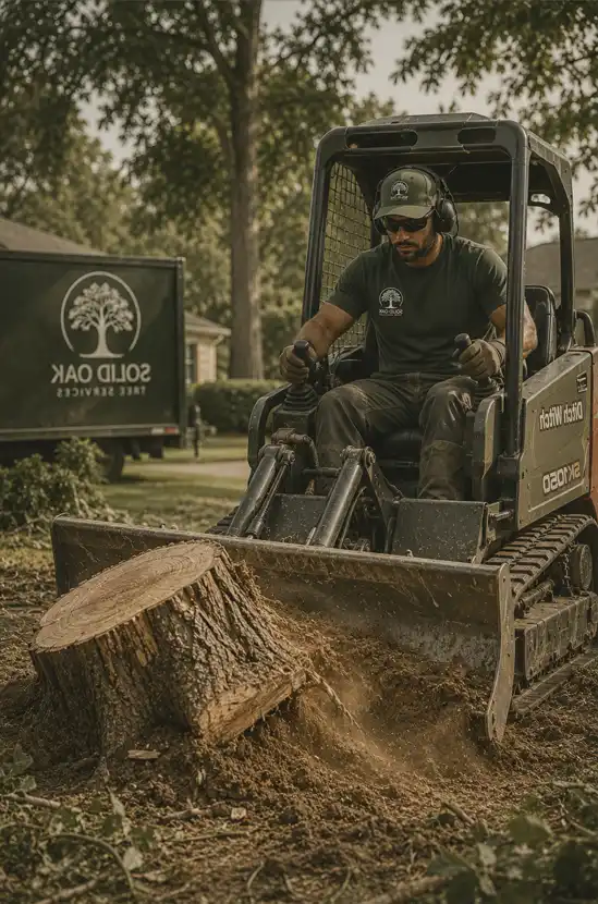 Full stump removal from a yard